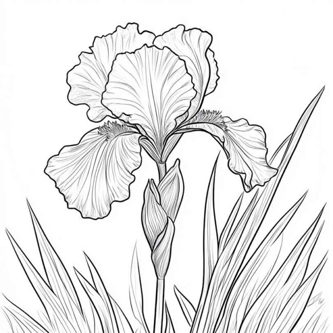Desenhos do Flor de Iris para Imprimir e Colorir 11