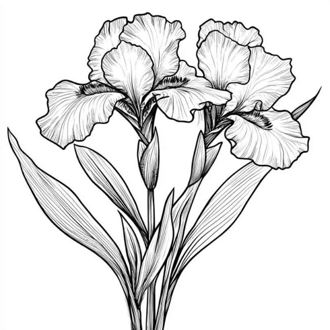 Desenhos do Flor de Iris para Imprimir e Colorir 14