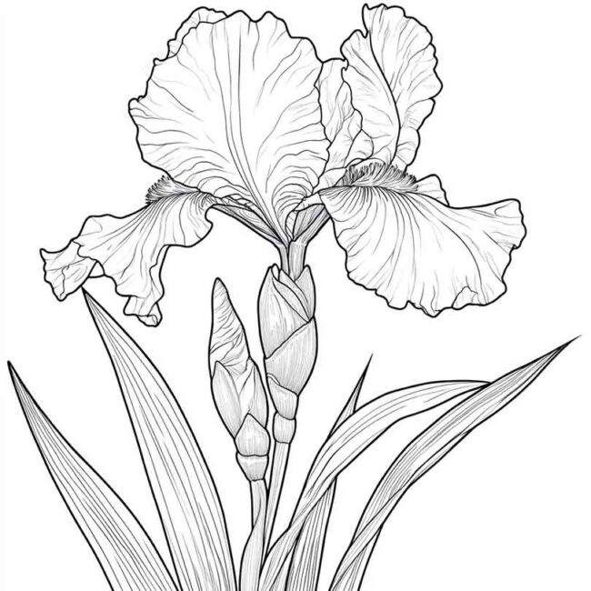 Desenhos do Flor de Iris para Imprimir e Colorir 18