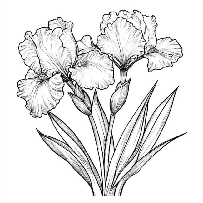 Desenhos do Flor de Iris para Imprimir e Colorir 19