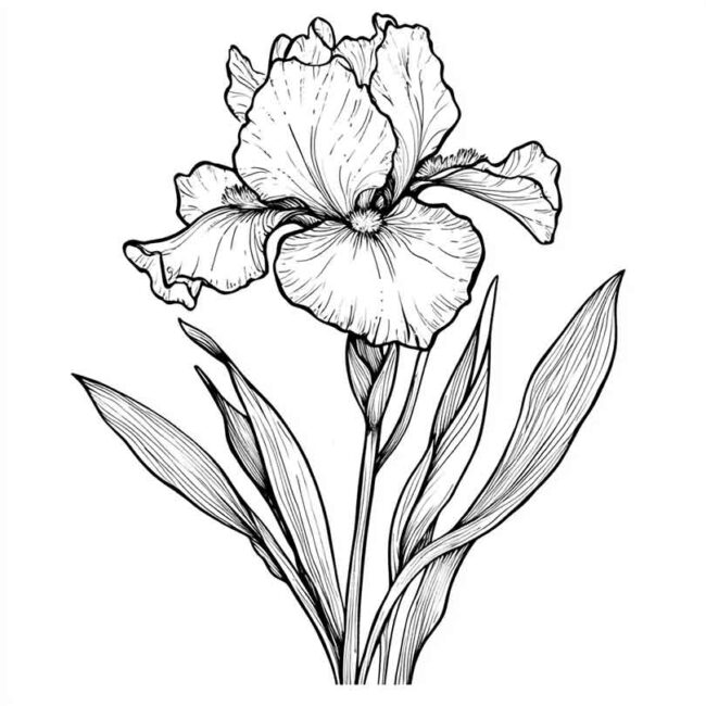Desenhos do Flor de Iris para Imprimir e Colorir 1
