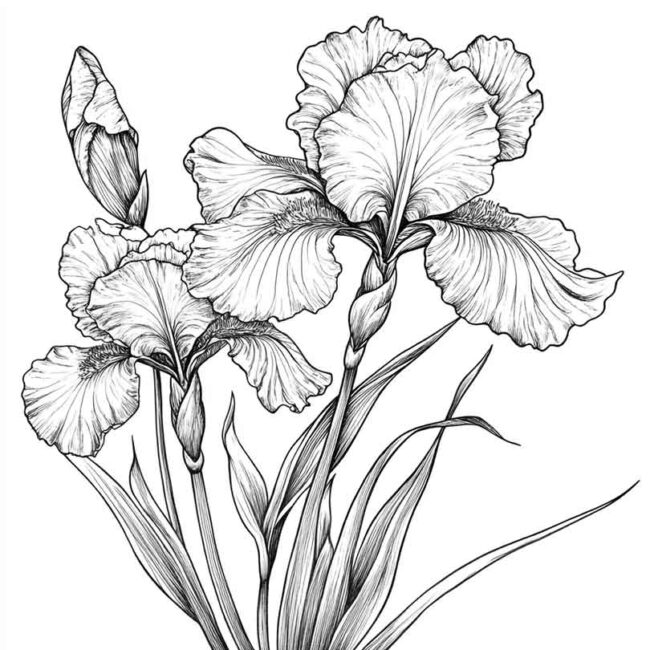 Desenhos do Flor de Iris para Imprimir e Colorir 10