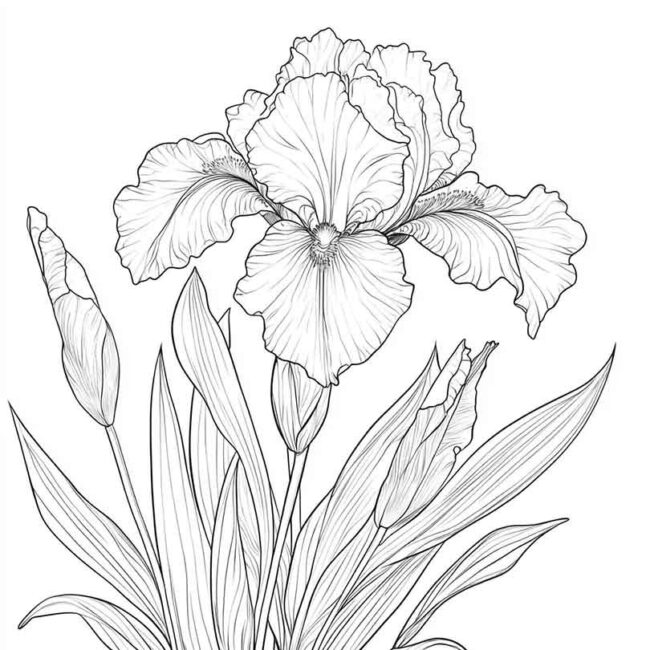 Desenhos do Flor de Iris para Imprimir e Colorir 13