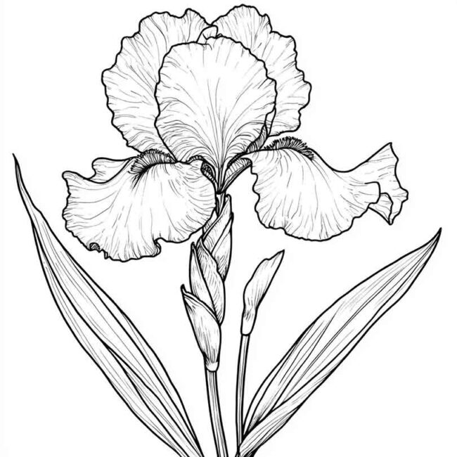 Desenhos do Flor de Iris para Imprimir e Colorir 17