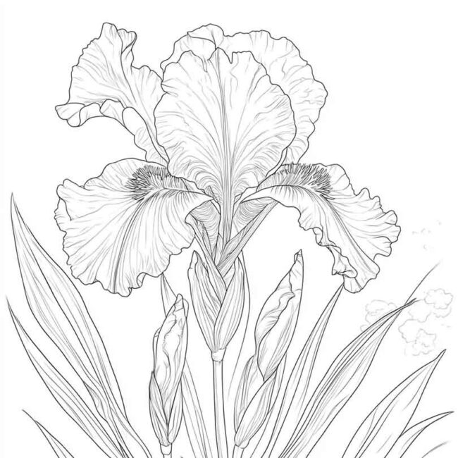 Desenhos do Flor de Iris para Imprimir e Colorir 12