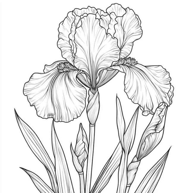 Desenhos do Flor de Iris para Imprimir e Colorir 15