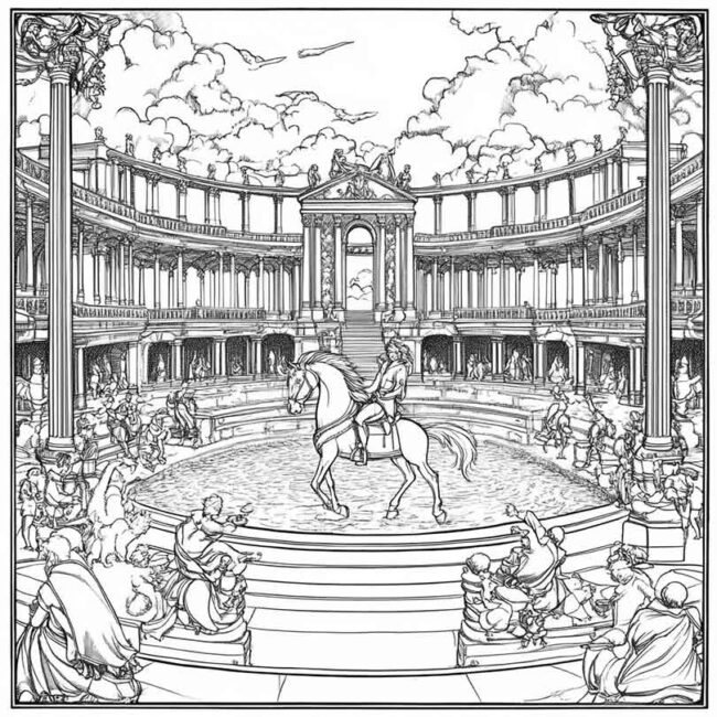 Desenhos de Hipodromo para Imprimir e Colorir 8