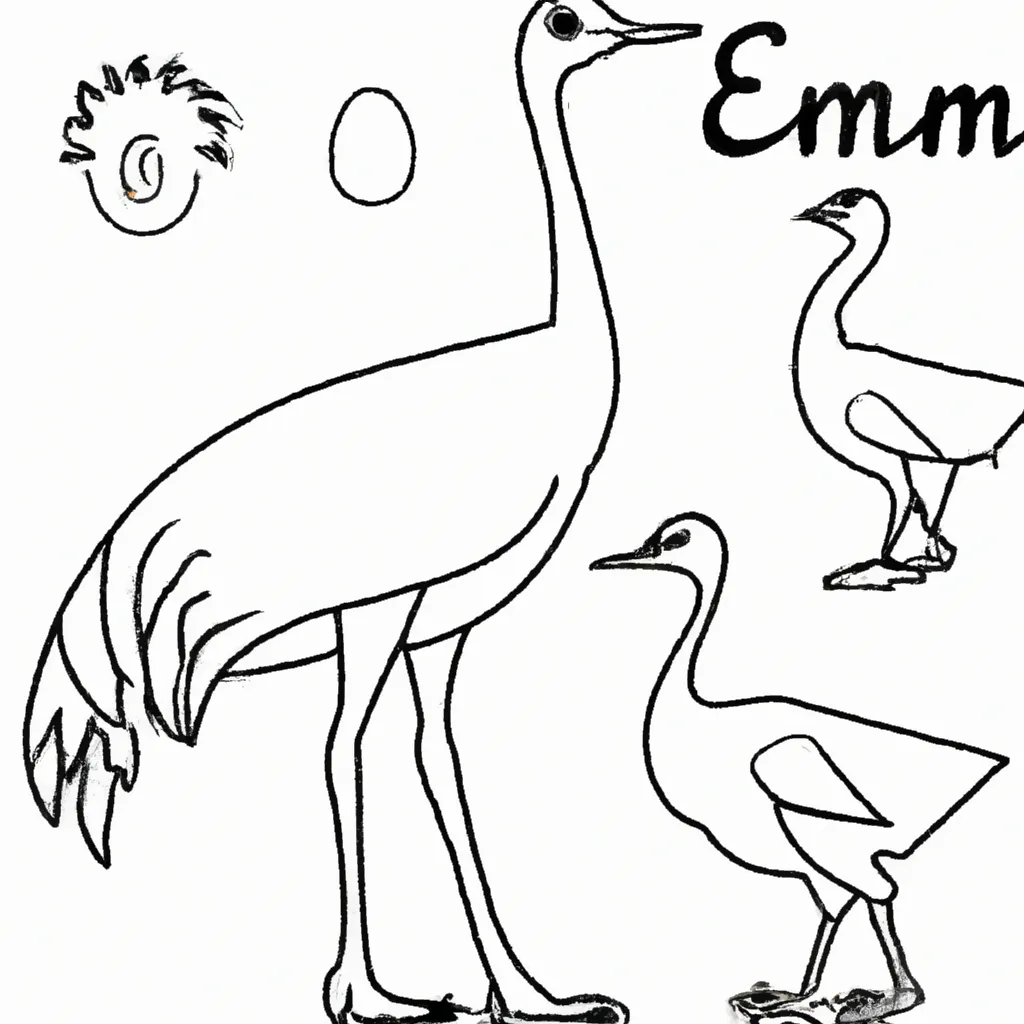 desenhos ema comum imprimir colorir 1