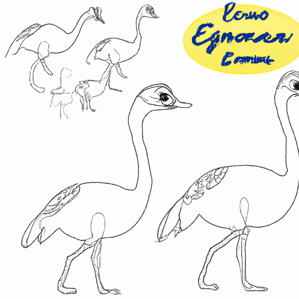 desenhos ema comum imprimir colorir 2
