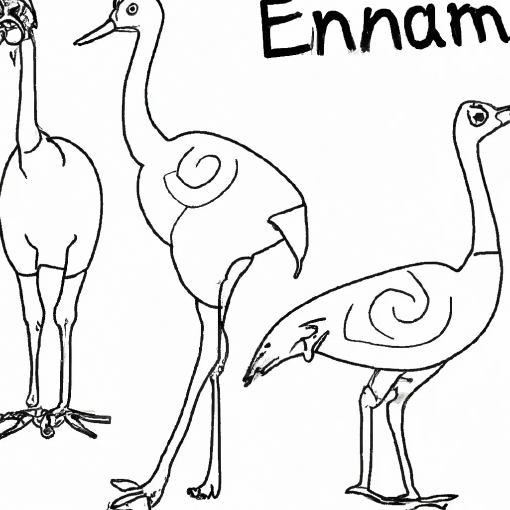 desenhos ema comum imprimir colorir 12