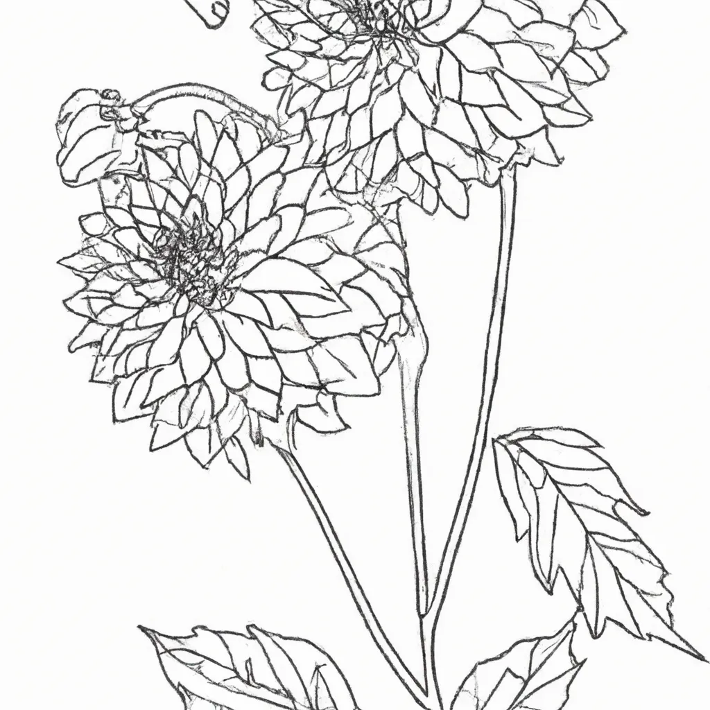 desenhos delicadas dalias imprimir colorir 4 desenhos delicadas dalias imprimir colorir 4