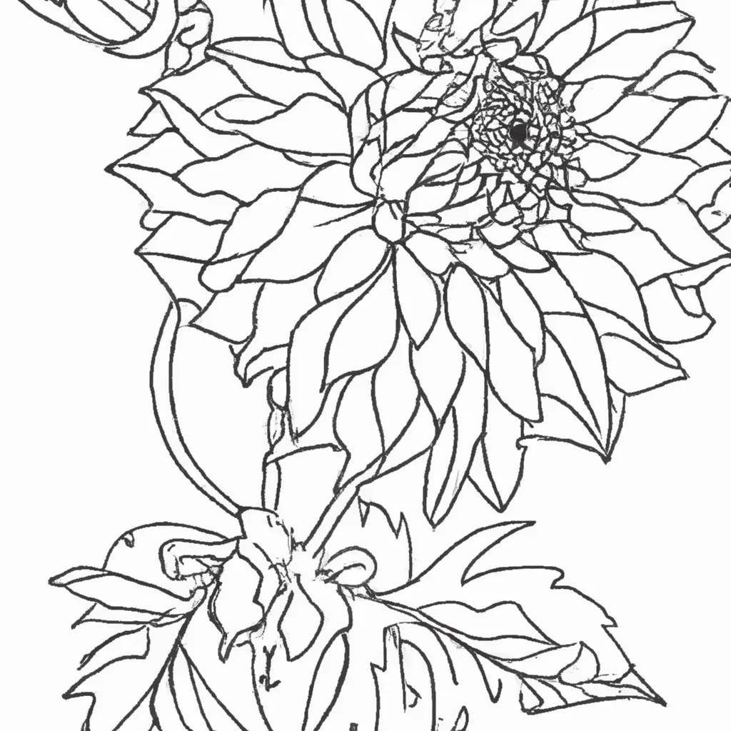 desenhos delicadas dalias imprimir colorir 5 desenhos delicadas dalias imprimir colorir 5