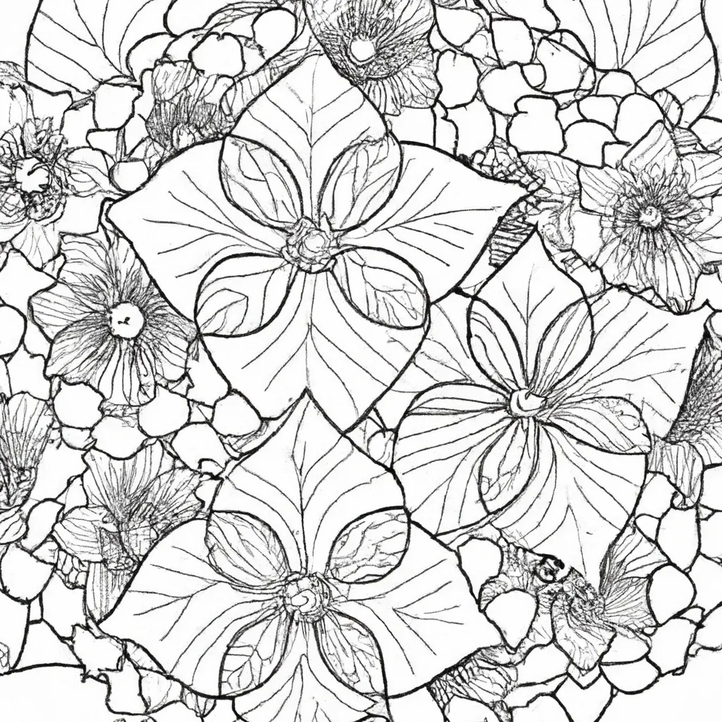 desenhos hipnoticas hortensias imprimir colorir 1