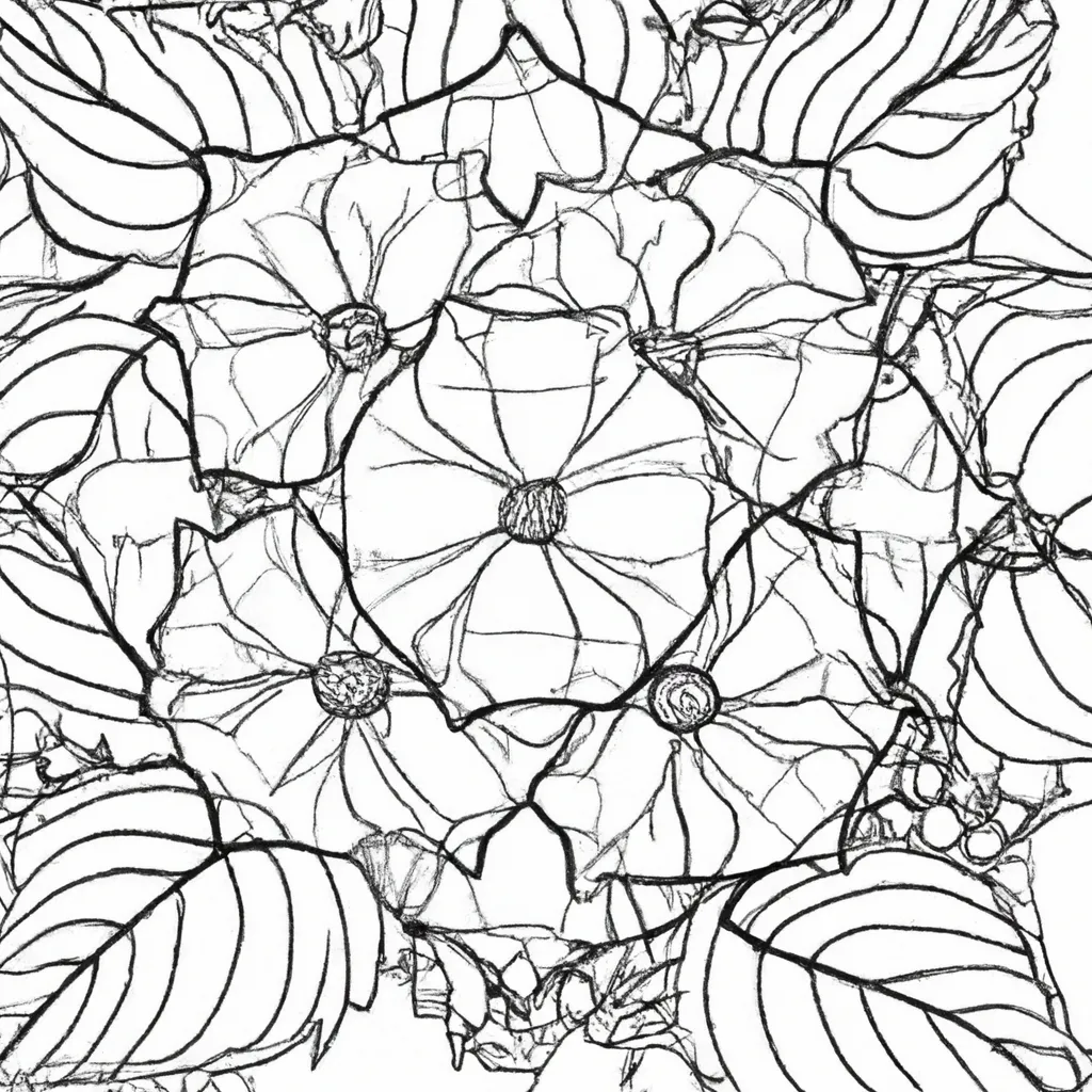 desenhos hipnoticas hortensias imprimir colorir 4