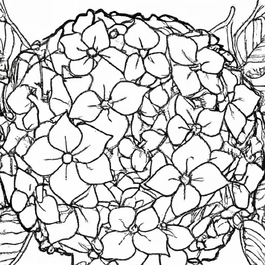 desenhos hipnoticas hortensias imprimir colorir 12