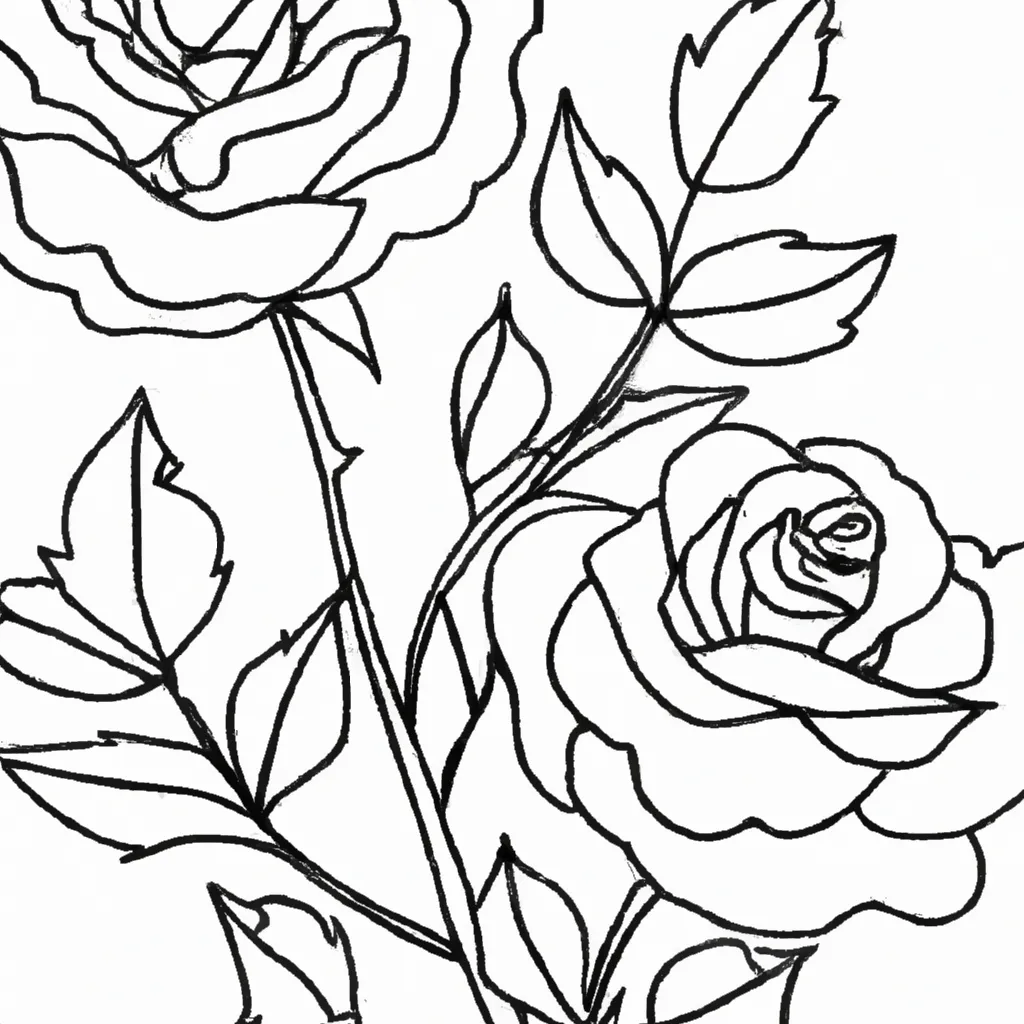 Desenhos de Rosas Românticas para Imprimir e Colorir