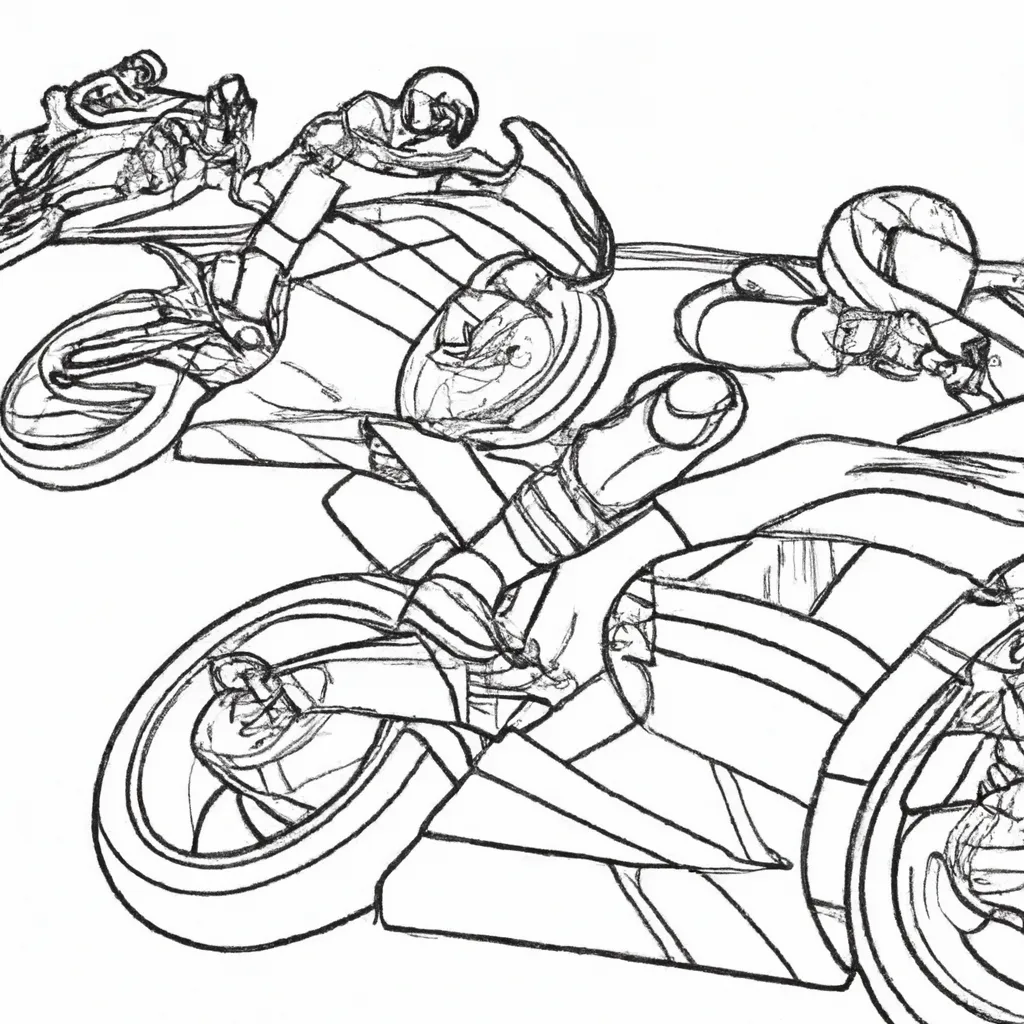 Desenhos Magníficos de Corrida de Motos para Imprimir e Colorir