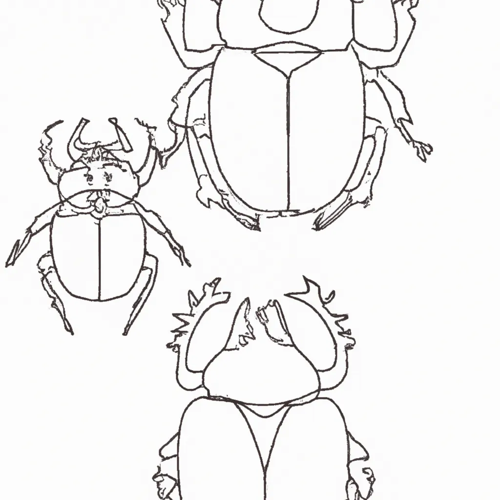 desenhos besouros rinoceronte imprimir colorir