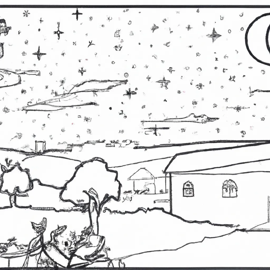 desenhos paisagens noturnas imprimir colorir 2