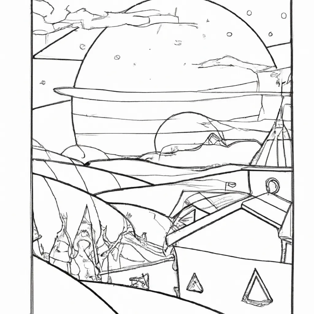 desenhos paisagens noturnas imprimir colorir 3