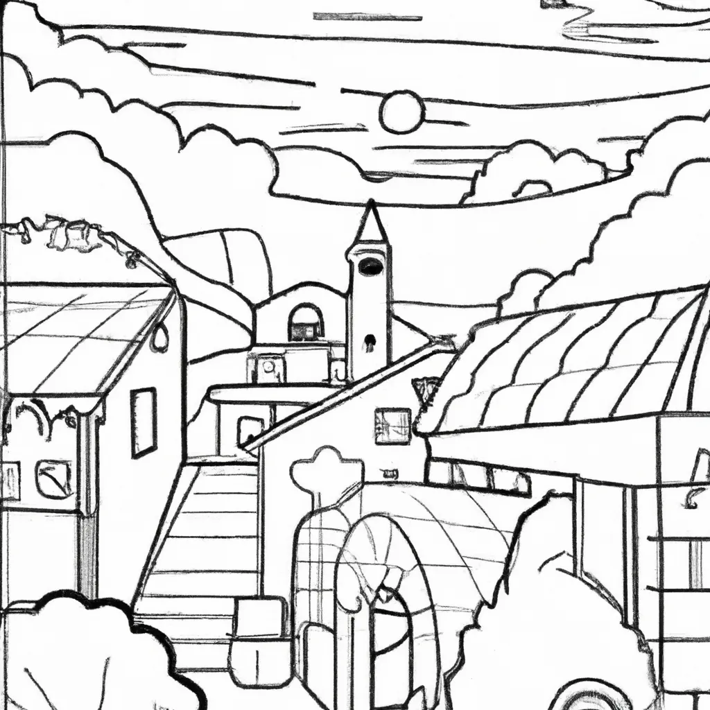 desenhos paisagens noturnas imprimir colorir 5