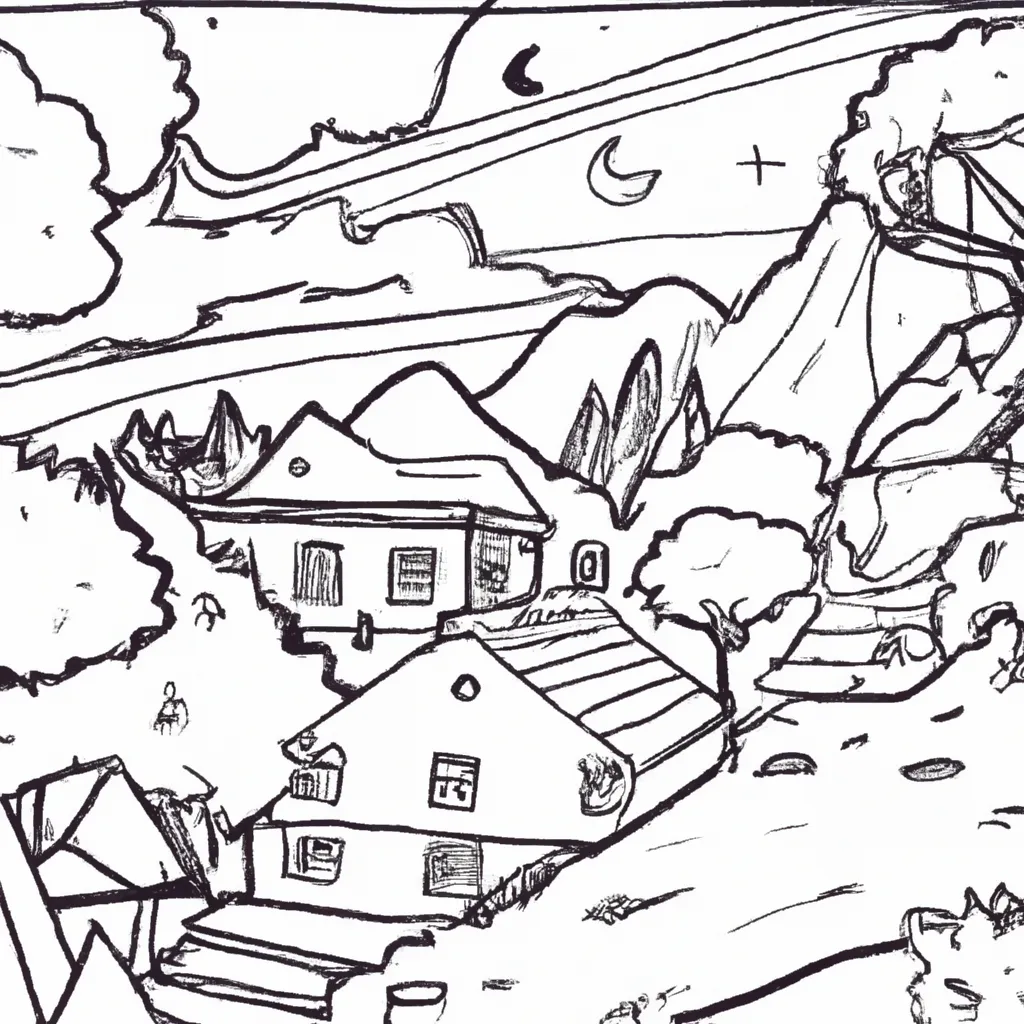 desenhos paisagens noturnas imprimir colorir 9