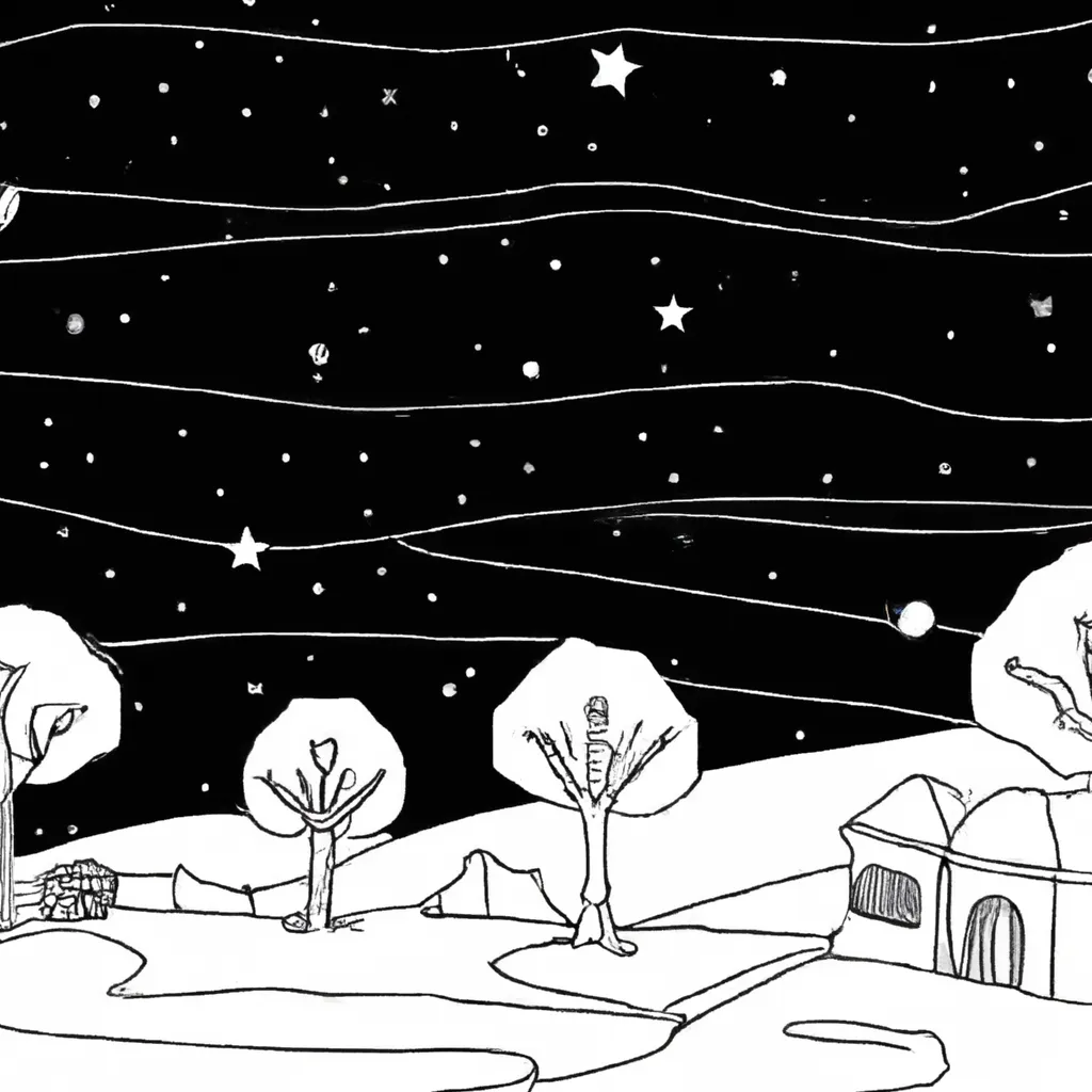 desenhos paisagens noturnas imprimir colorir 10