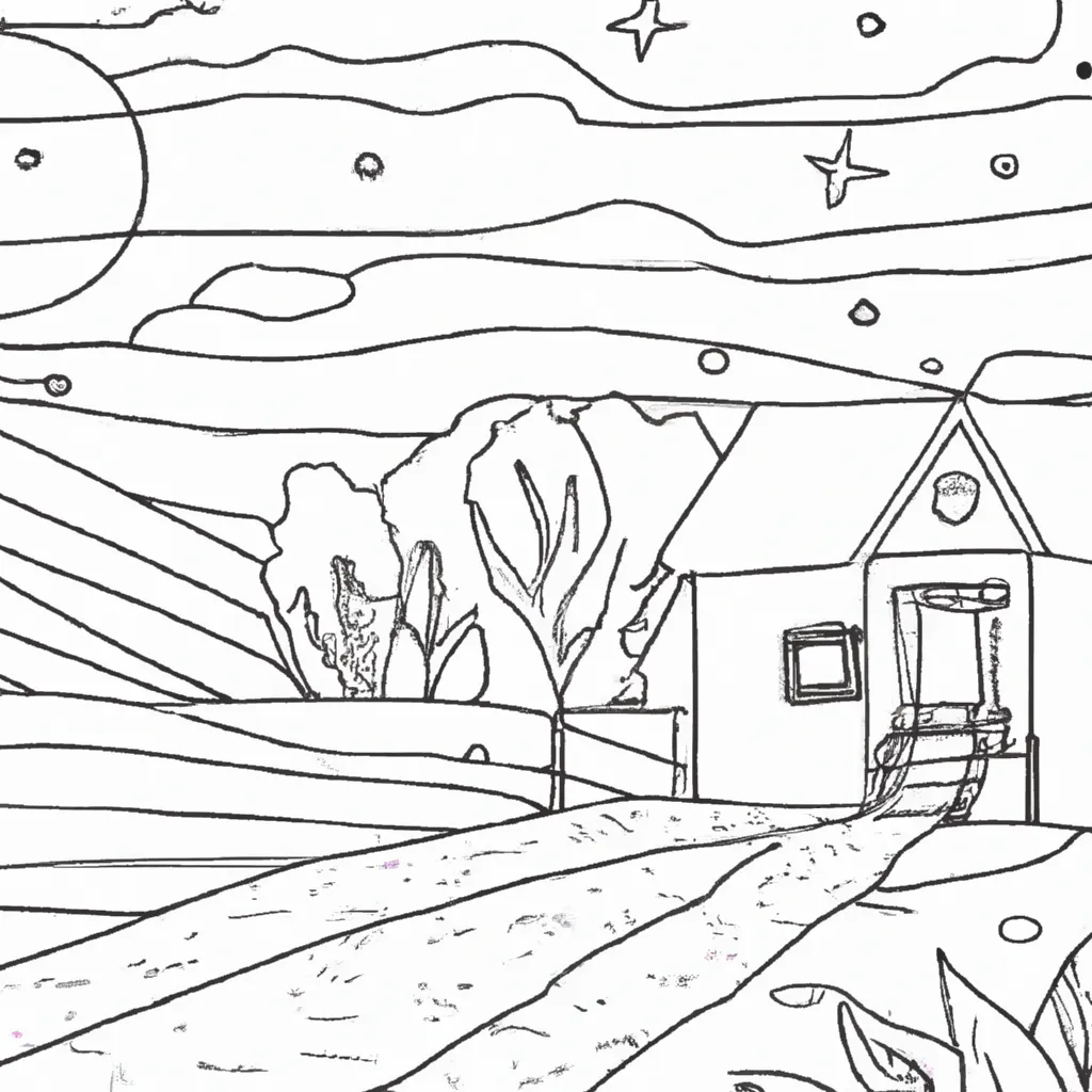 desenhos paisagens noturnas imprimir colorir 11