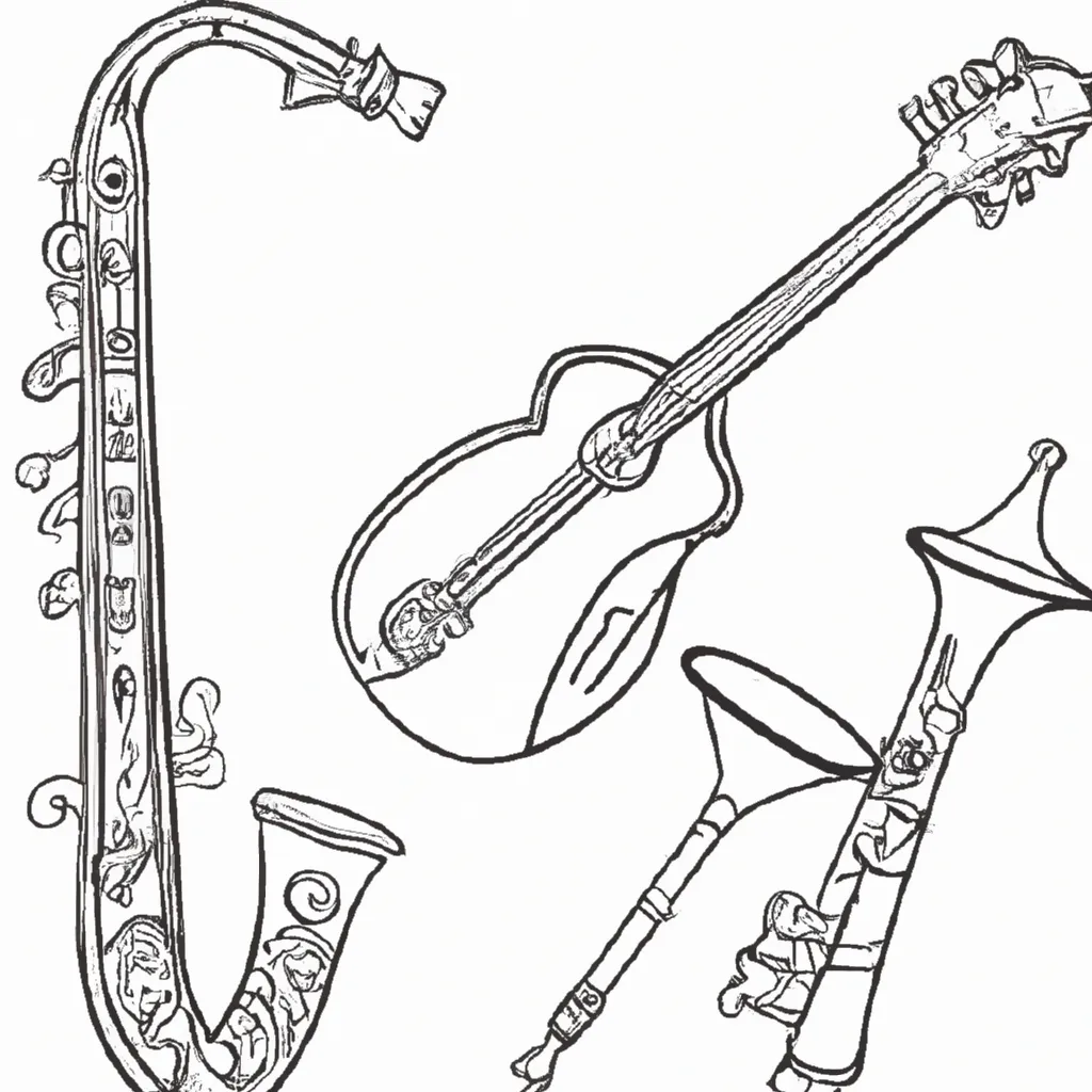 Desenhos de Instrumentos Musicais para Imprimir e Colorir
