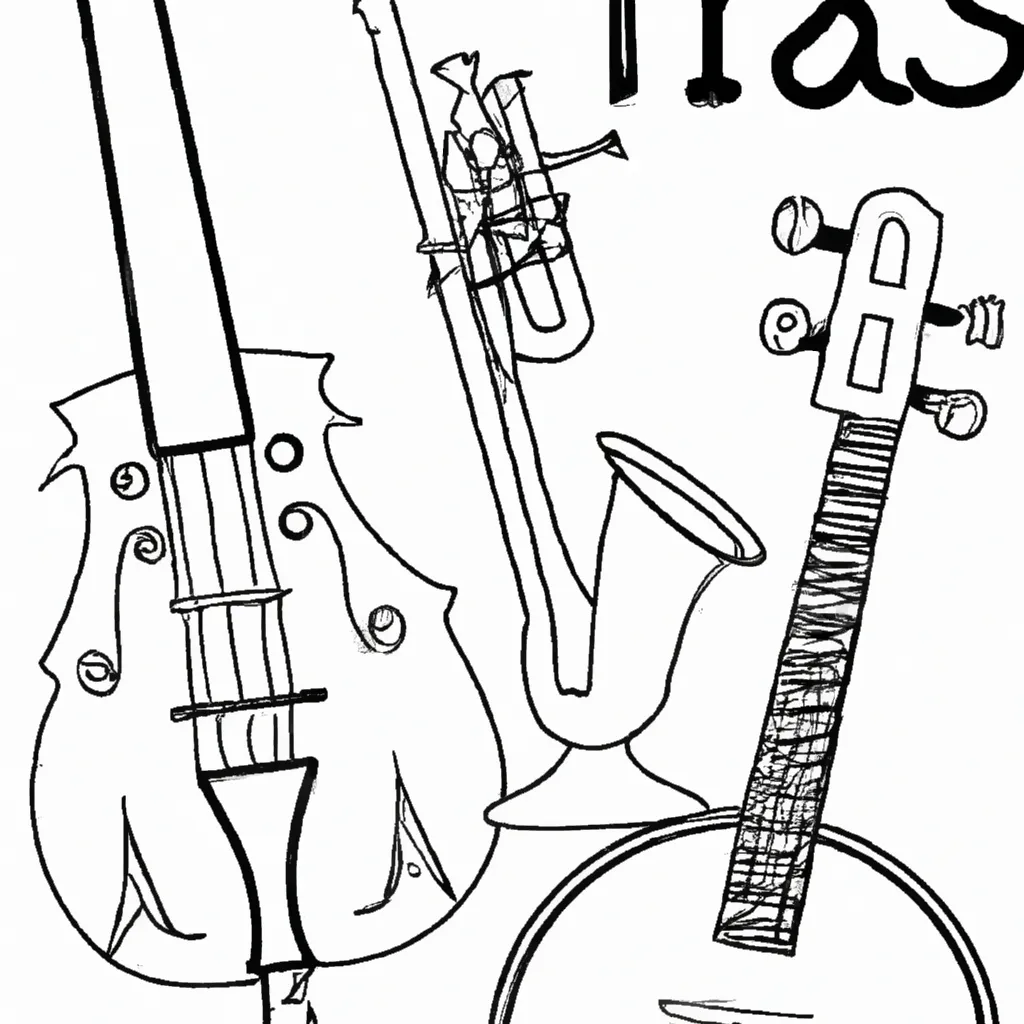 Desenhos de Instrumentos Musicais para Imprimir e Colorir