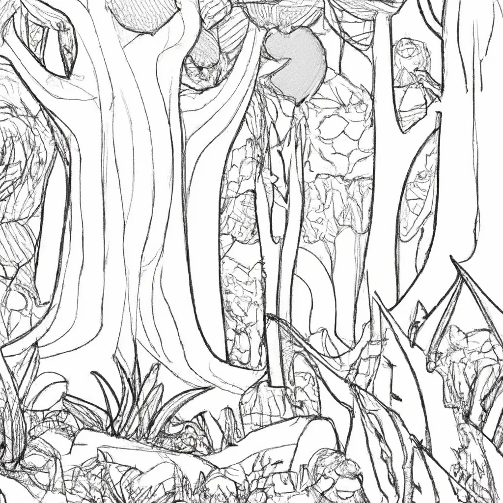 Desenhos de Bosques Encantados para Imprimir e Colorir