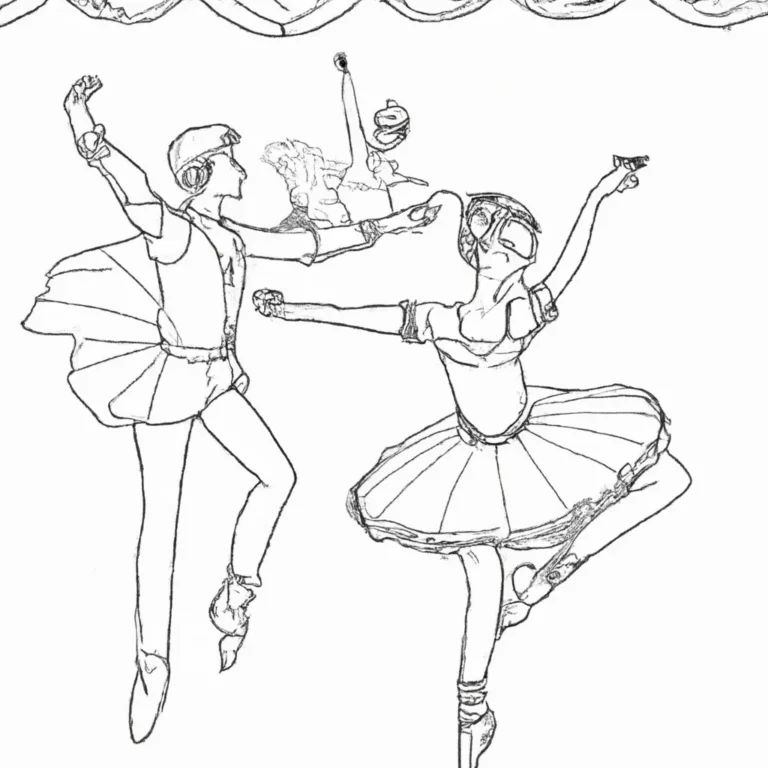 desenhos cenas bale imprimir colorir
