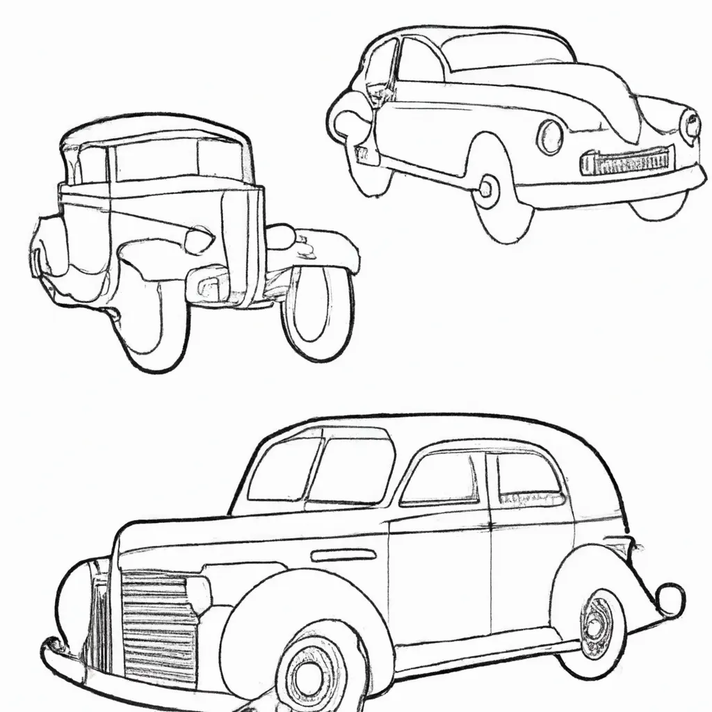 Desenhos de Carros Antigos para Imprimir e Colorir
