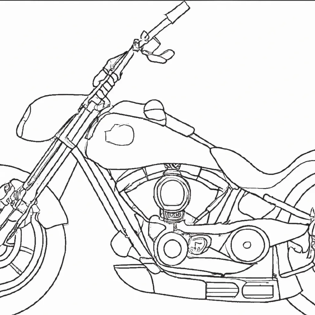 Desenhos de Motocicletas Chopper para Imprimir e Colorir