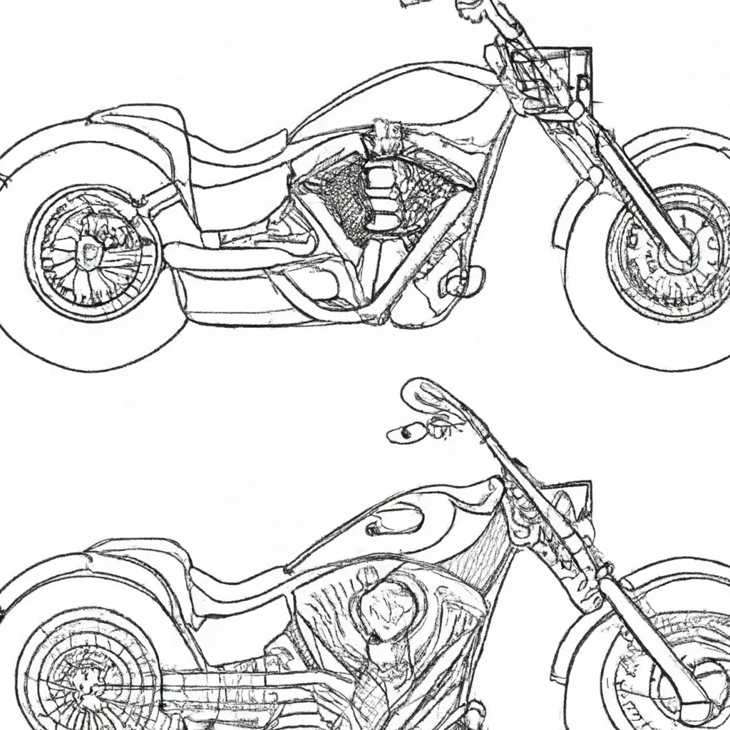 Desenhos de Motocicletas Chopper para Imprimir e Colorir
