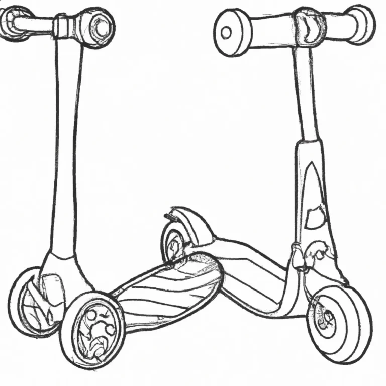 desenhos patinetes tres rodas imprimir colorir