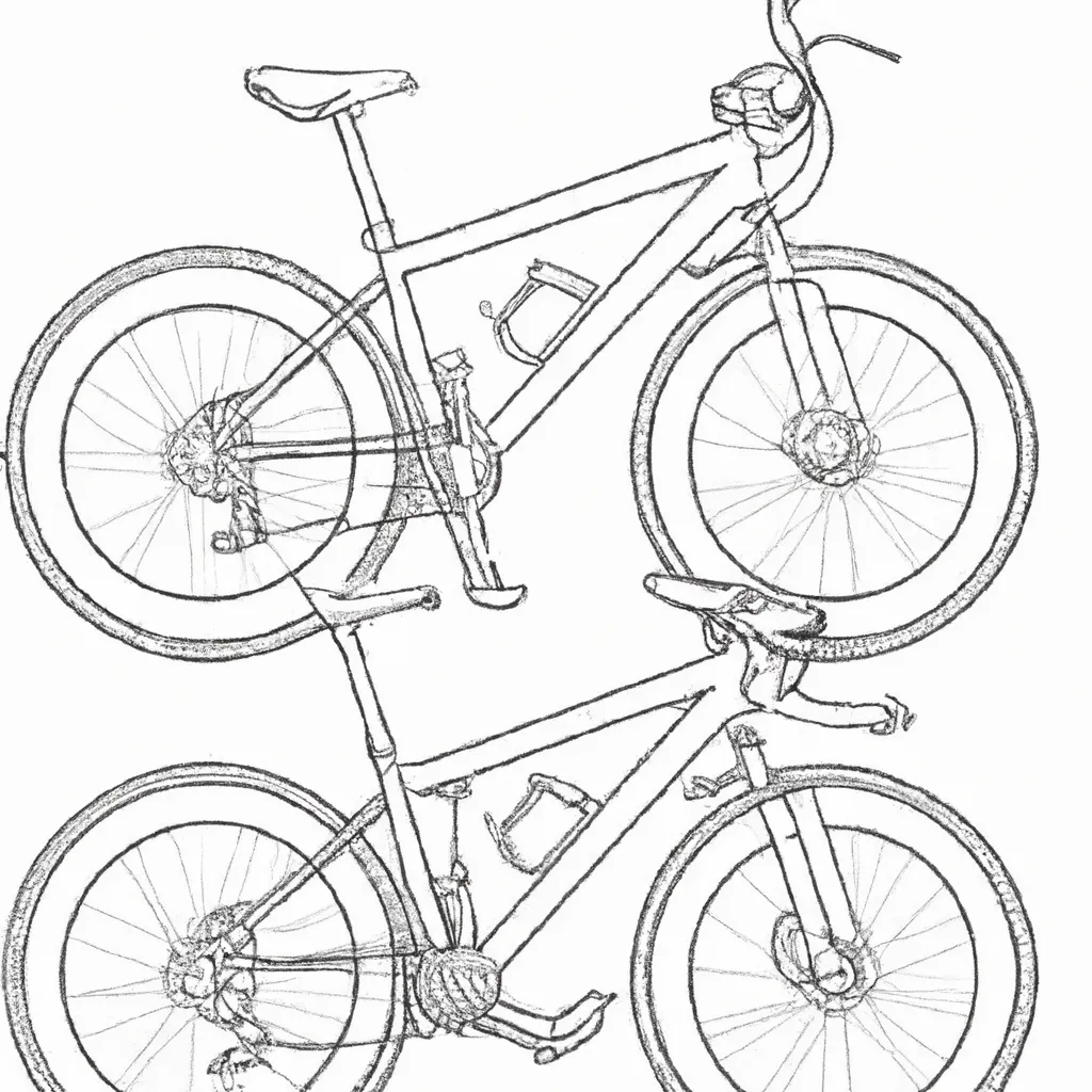 desenhos bicicletas tandem imprimir colorir 4