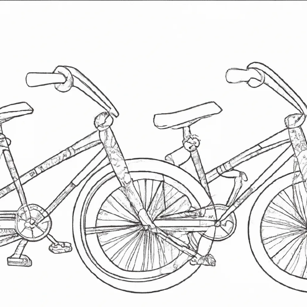 desenhos bicicletas tandem imprimir colorir 6