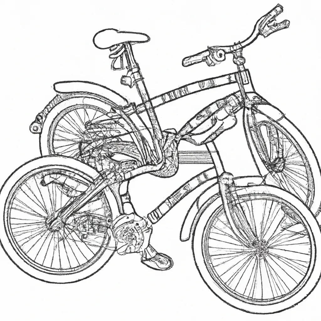 desenhos bicicletas tandem imprimir colorir 11