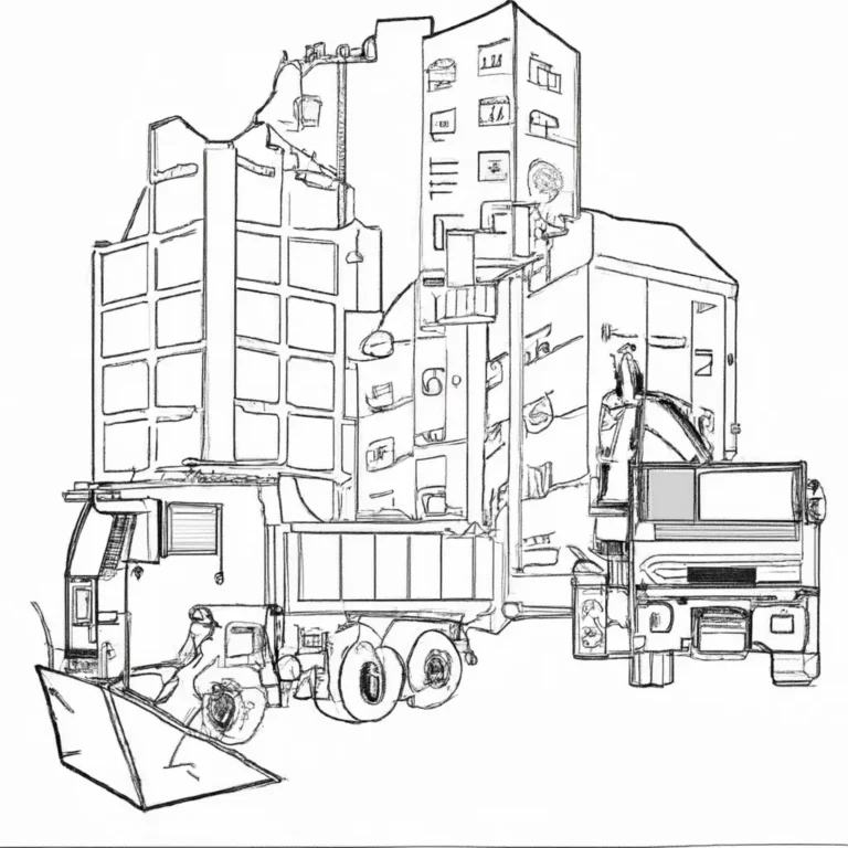 desenhos veiculos demolicao edificios