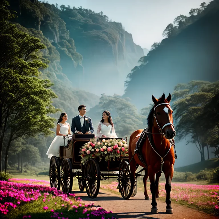 Fotos casamento carruagem flores sonho scaled