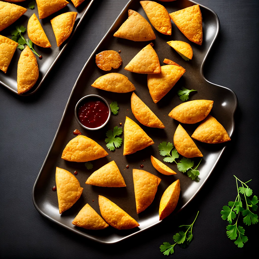 Fotos samosas crocantes chutney tamarindo casamento