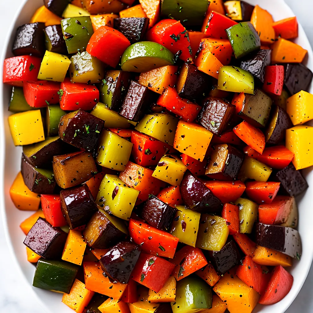 Fotos legumes assados coloridos casamento vegano