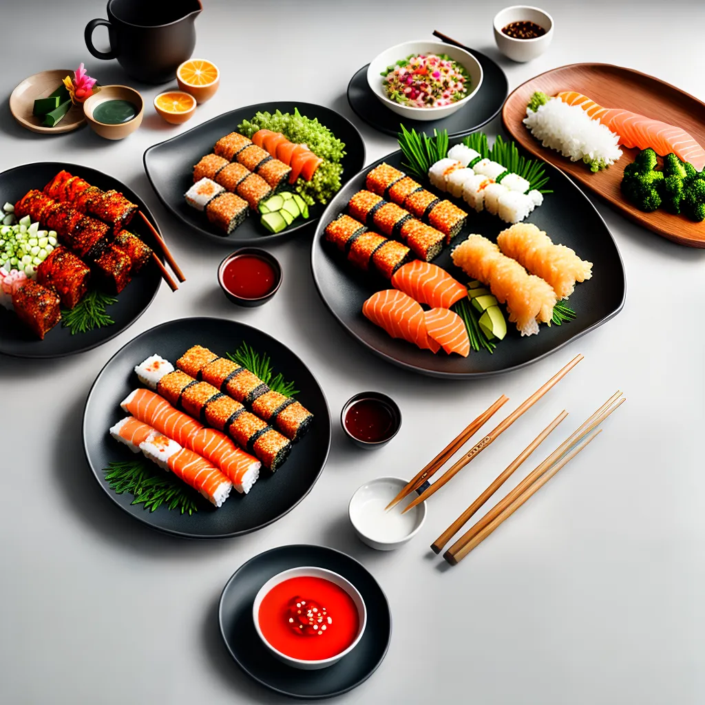 Fotos sushi casamento porcelana cores chopsticks