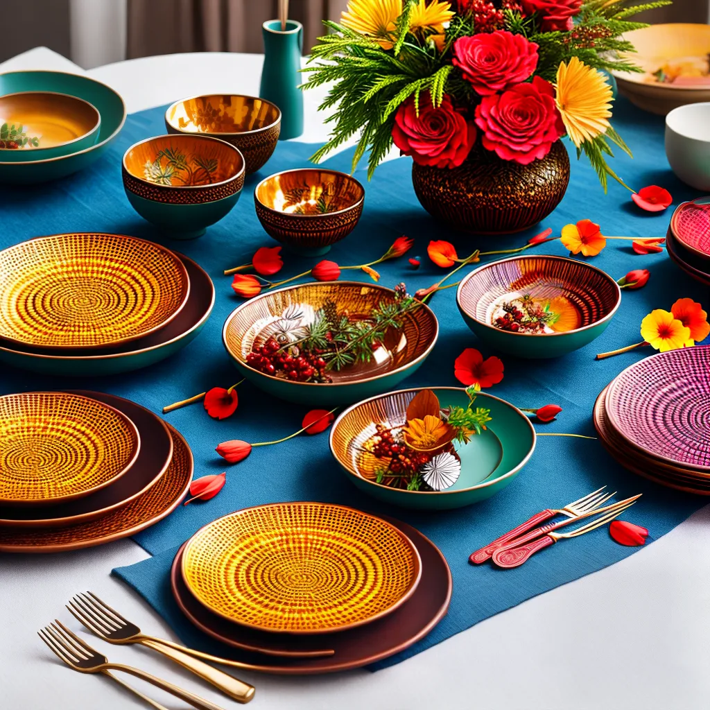 Fotos mesa africana colorida flores comida Fotos mesa africana colorida flores comida