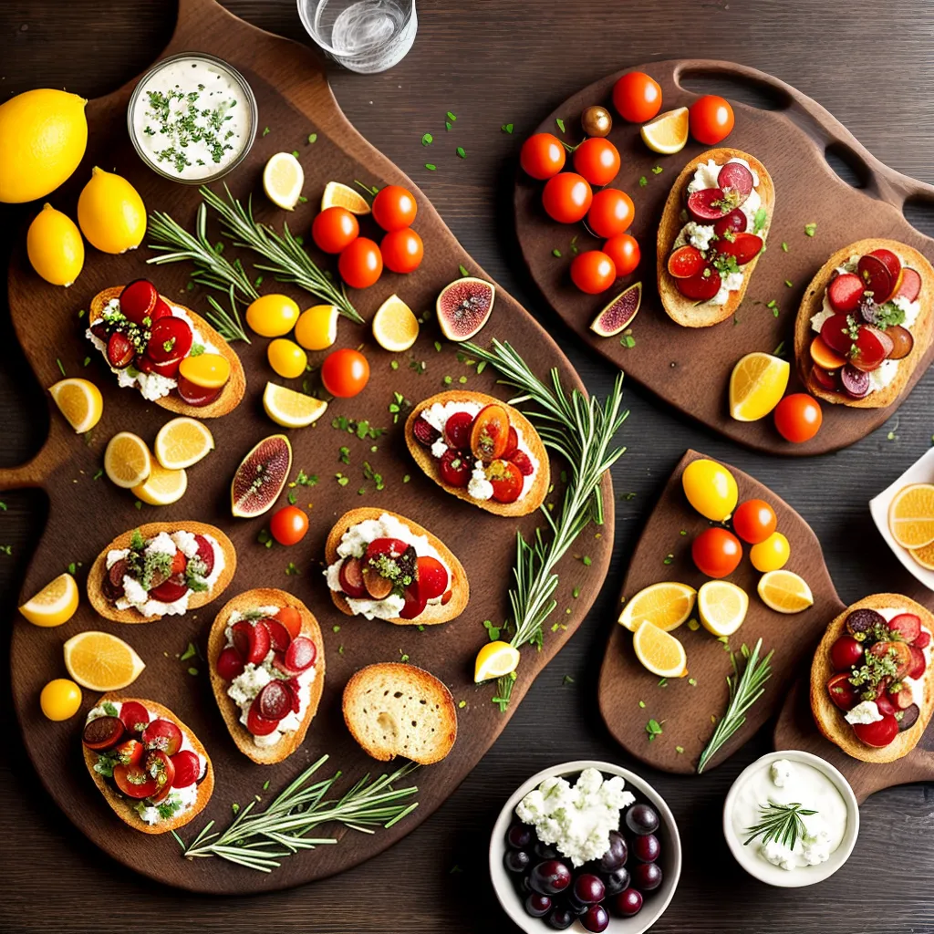 Fotos crostini variedade tabuas rusticas vinho