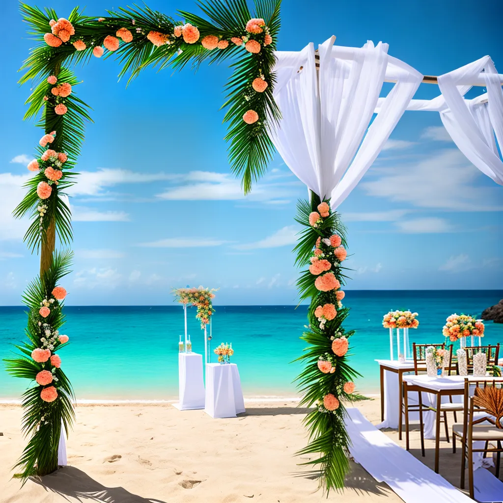 Fotos casamento praia decoracao arco bambu Fotos casamento praia decoracao arco bambu