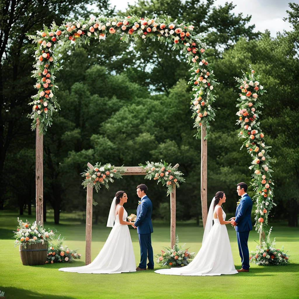 Fotos casamento campo arco flores paisagem paz