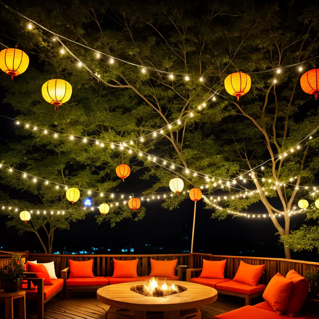 Decoração com lanternas japonesas iluminação única