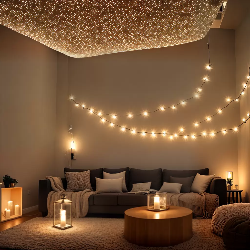 Decoração com iluminação de cordão: luzes aconchegantes
